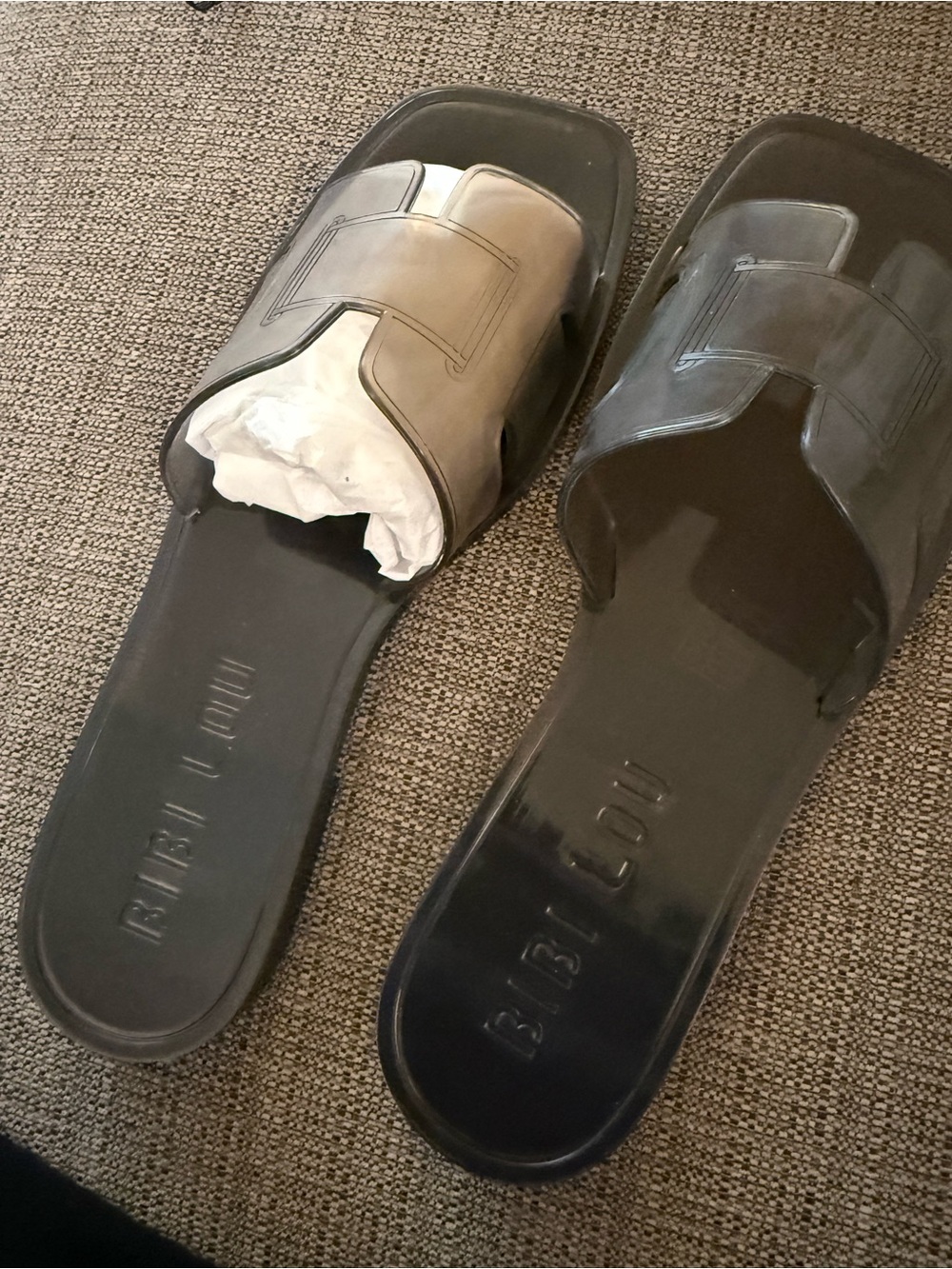 New Bibi Lou Anthropologie Holly Flat Jelly Sandal 40 Black